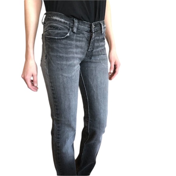 Vintage Y2K KSUBI TSUBI Distressed Straight Leg Denim Jeans - Charcoal Grey Wash - Picture 6 of 16